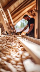 Artisans craft a traditional wooden sauna, demonstrating their skilled workmanship