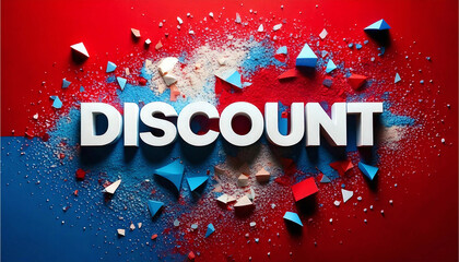 Discount Text on Red Background