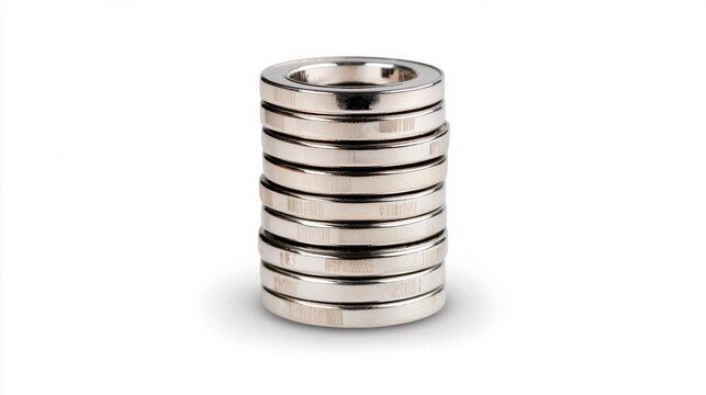 Stacked Metallic Discs Forming Elegant Abstract Geometric Pattern
