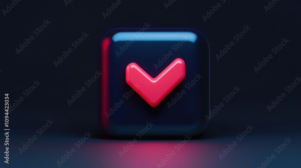 Poster 3d illustration of an upload button rendered with modern design