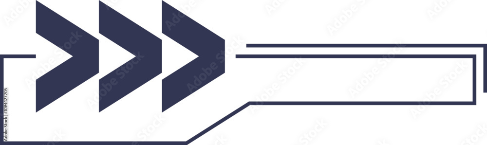 Poster abstract arrows symbolize forward movement and progress.