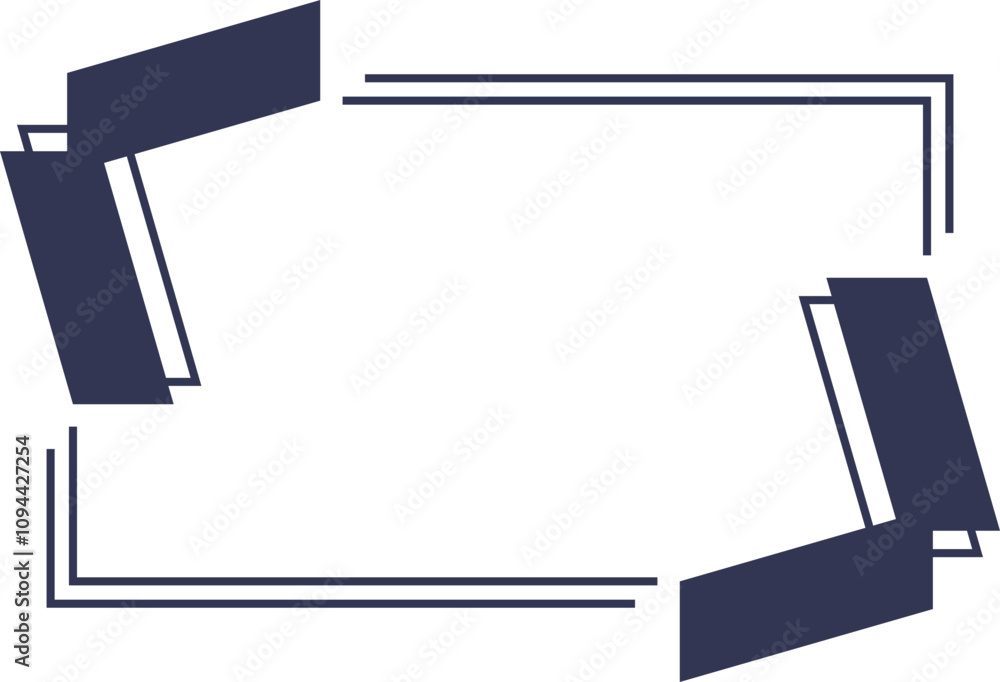 Poster abstract geometric frame with layered rectangles, symbolizing modern design and structure.