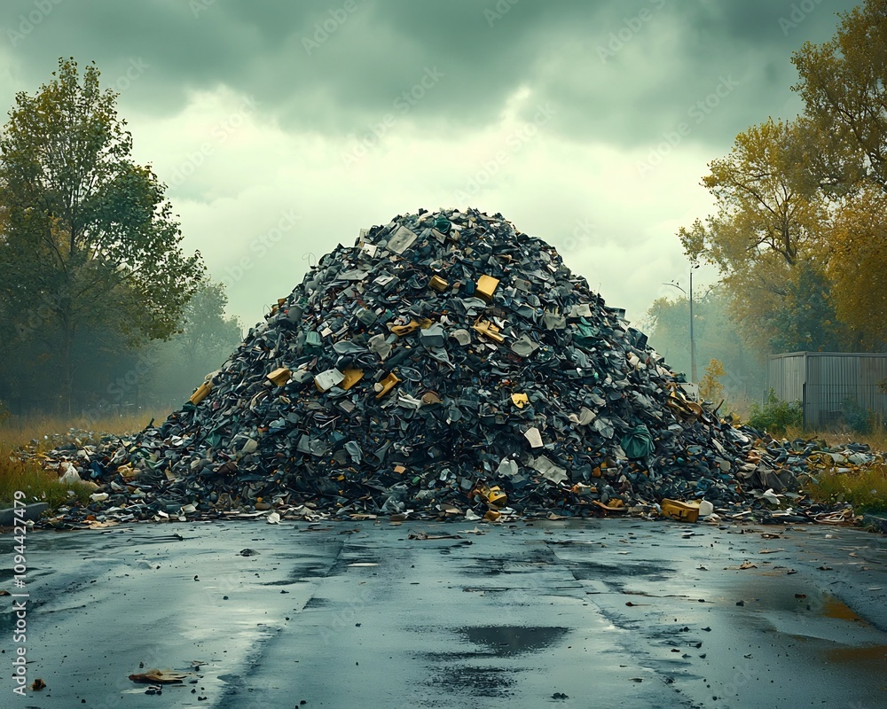 Poster digital representation of waste transformation into data streams