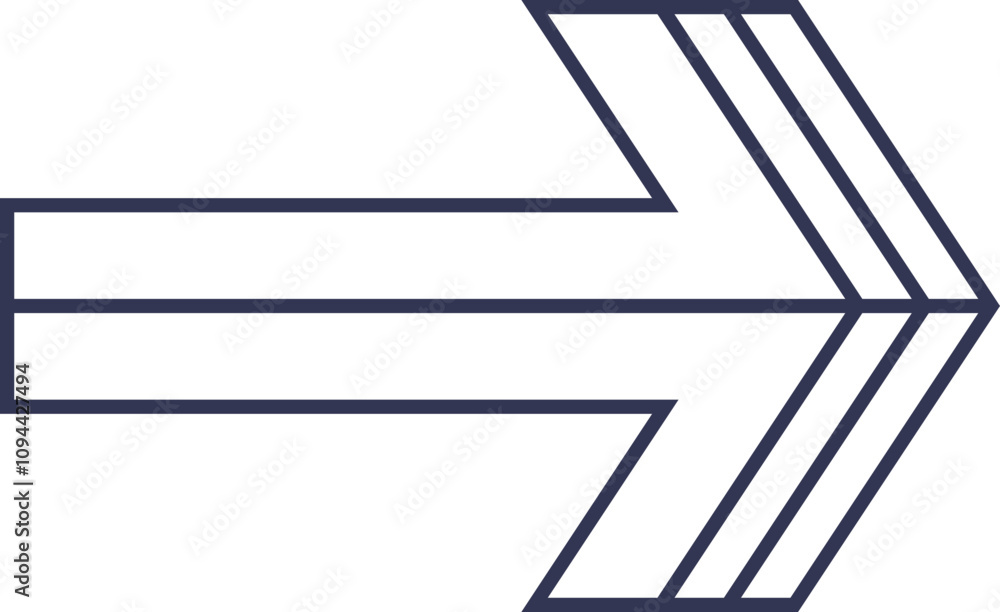 Poster triple arrow symbolizing direction and progress in hudelement38 context.