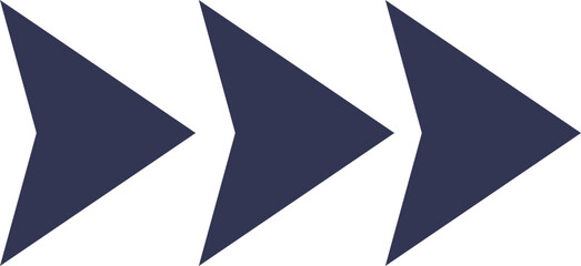 Three dark blue arrows pointing right, symbolizing forward movement and progress.