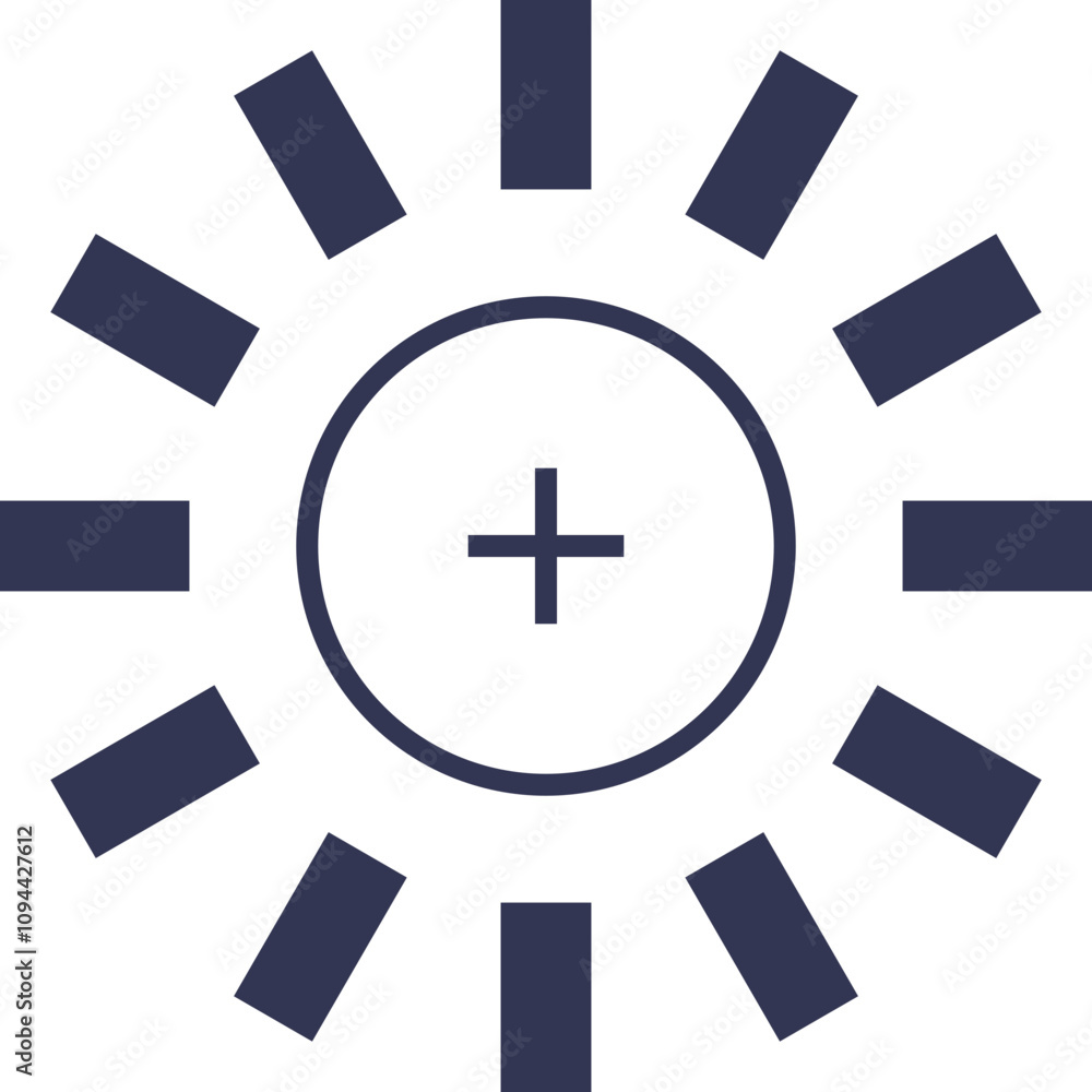 Poster minimalist hud element with a central cross and radiating lines, symbolizing focus and precision.
