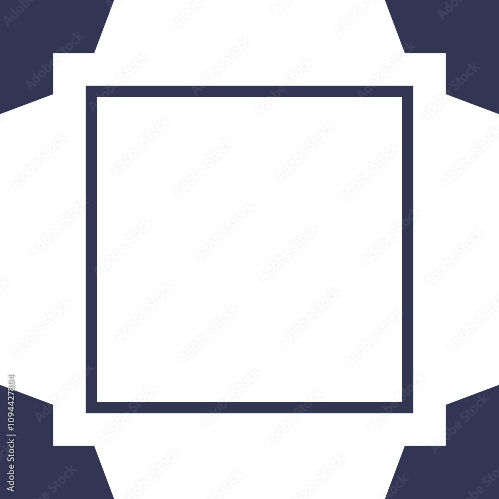 Poster geometric frame with symmetrical design, symbolizing balance and structure.