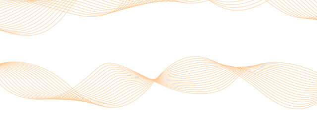 Abstract orange wavy lines Digital frequency track equalizer background. Vector abstract background with dynamic orange waves, lines and particles. Wave with lines created using blend tool.