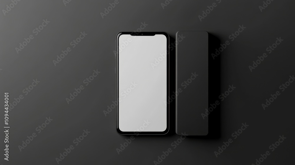Poster mockup of a blank smartphone screen in a realistic style