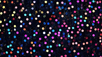A vibrant array of colorful dots on a dark background, creating a festive and lively atmosphere.
