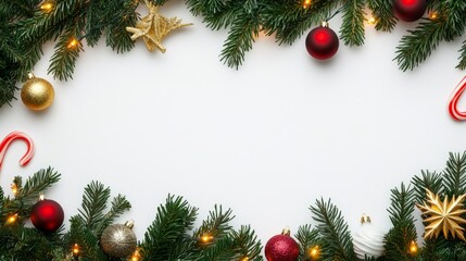 Christmas decoration on white background