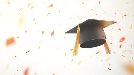 Graduation Cap and Confetti Celebrating Achievement