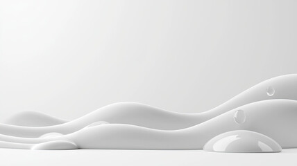 Smooth white waves with droplets create serene atmosphere