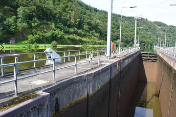river lock and sluice system Mettlach, the highest in Germany