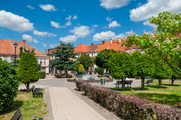 Obraz premium Market square in Dzialdowo, Warmian-Masurian Voivodeship, Poland