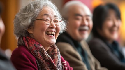 Senior diversity group in Toronto, Canada, sharing laughter and culture at a community gathering