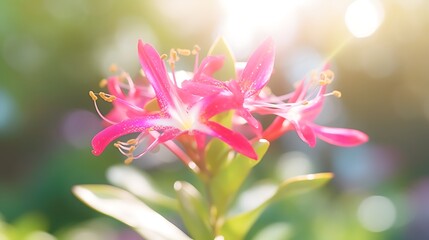 Vibrant Pink Flowers Basking In Sunlight