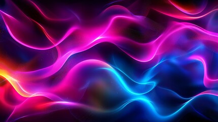 Obraz premium Colorful abstract waves in neon light display.