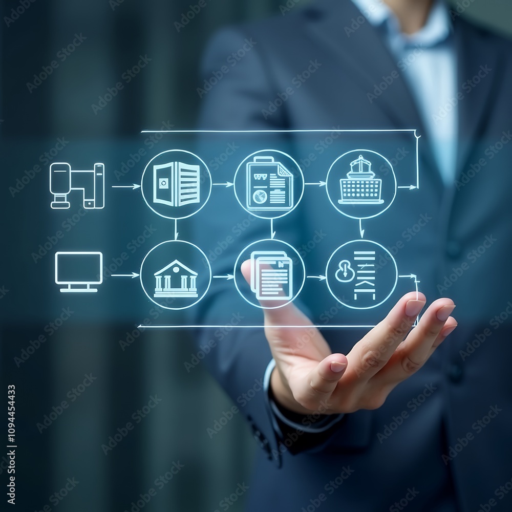 Poster accountant reviewing office documents and auditing for accurate management and storage of organizati
