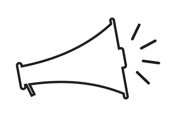 Megaphone icon vector and Loudspeaker megaphone symbol on white background.