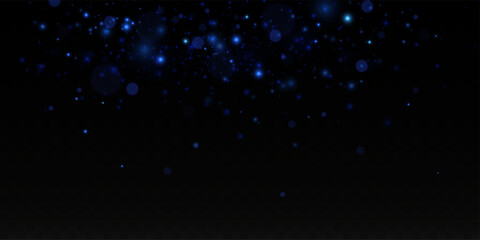Fototapeta premium Light blue glow effect. Dust, luxurious decoration. Vector illustration. Christmas flash.