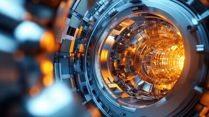 Obraz premium Close-ups of hydrogen reactor components 