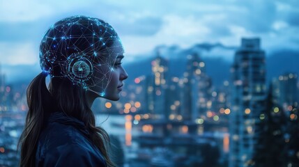 Fototapeta premium Wearables tracking mental health triggers in Vancouver, Canada, helping users monitor emotional states