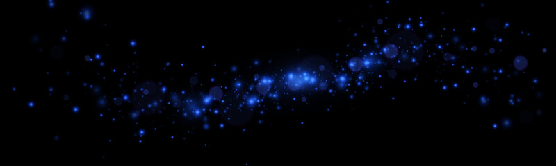 Light blue glow effect. Dust, luxurious decoration. Vector illustration. Christmas flash.