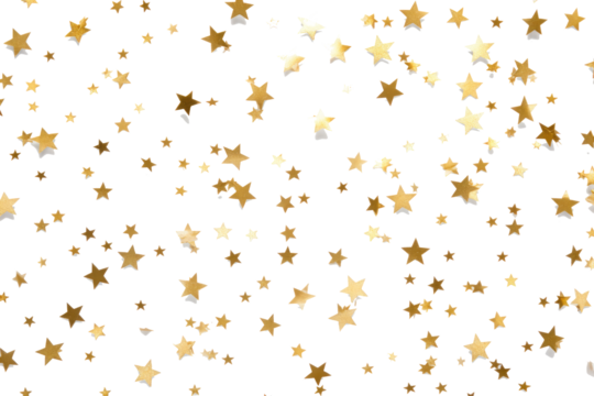 Gold Star Confetti on transparent background