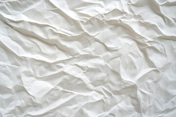 Obraz premium Crumpled white paper texture background with wrinkle 