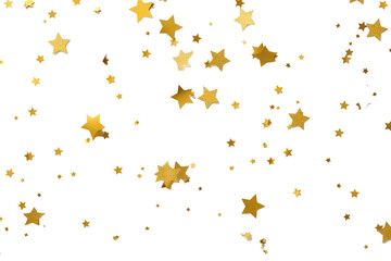 Gold Star Confetti on transparent background