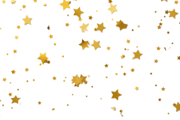 Gold Star Confetti on transparent background