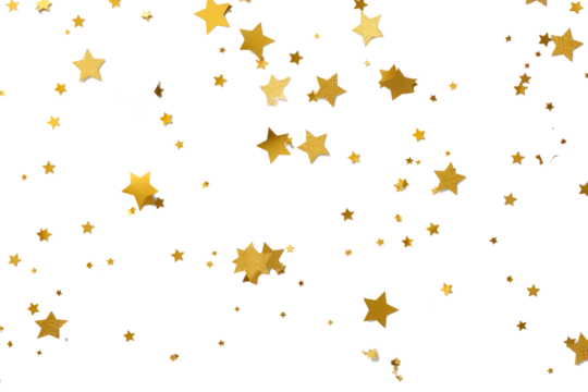 Gold Star Confetti on transparent background