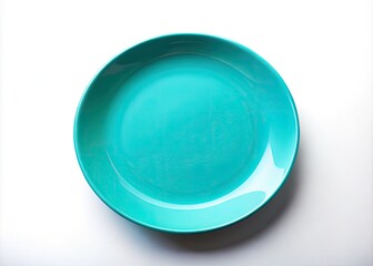 Stunning Turquoise Plate Silhouette on White Background for Home Decor and Table Setting Inspiration