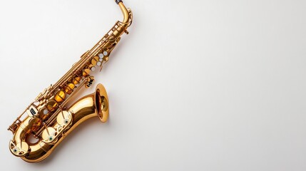 Obraz premium Saxophone isolated on a white background. Golden Saxophone