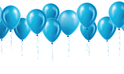 blue balloons on transparent background
