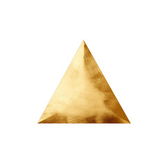 Gold foil triangle isolated transparent background