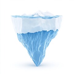 Obraz premium Detailed Isolated Iceberg on White Background