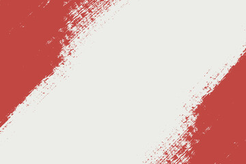 Red grunge distressed texture on white background. Abstract grungy brush stroke backdrop, corners texture banner, paint texture 