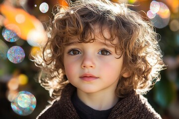 A child, inspired by the magical possibilities of exploration, gazes with wonder into a future full of adventure and discovery His curious eyes reflect the boundless potential of childhood, a journey
