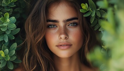 Fototapeta premium Experience the allure of cinematic glamour in this captivating photography session Professional photography focusing on enhancing natural beauty with a touch of Hollywood elegance Images showcase