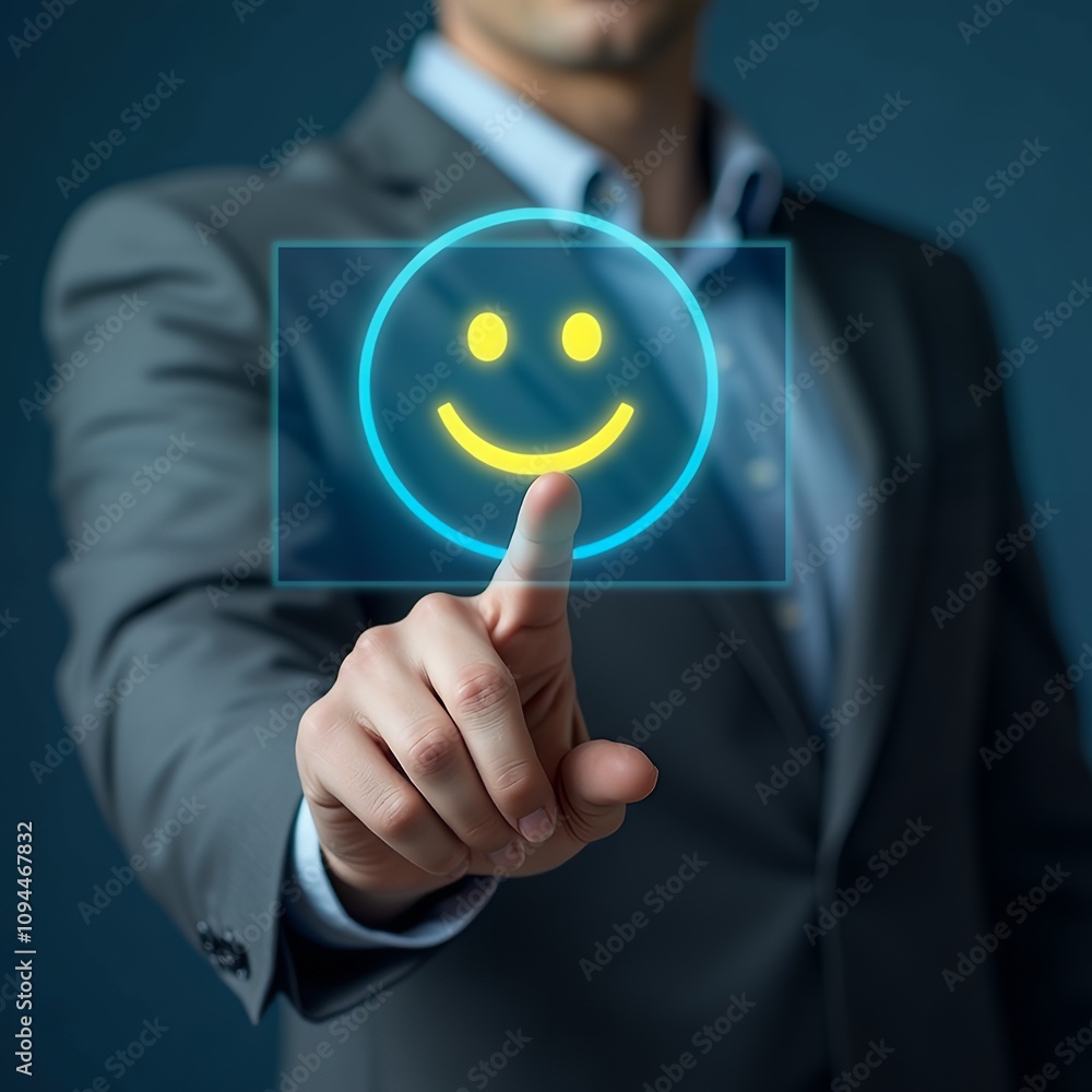 Leinwandbilder customer service and satisfaction concept showing business people interacting with a virtual screen 