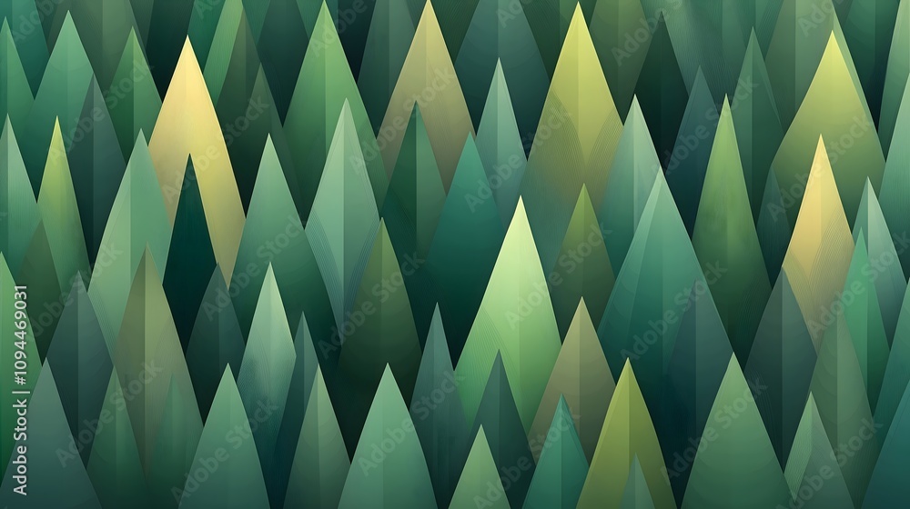 Poster abstract green forest triangle pattern background