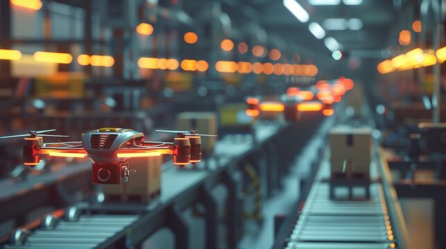 Autonomous Drones in High-Tech Warehouse for Efficient Package Transportation
