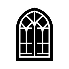 Traditional Islamic window silhouette. Vector illustration
