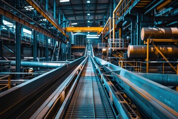 Modern Cane Sugar Processing Plant with Advanced Machinery and Conveyor Belts for Efficient Production