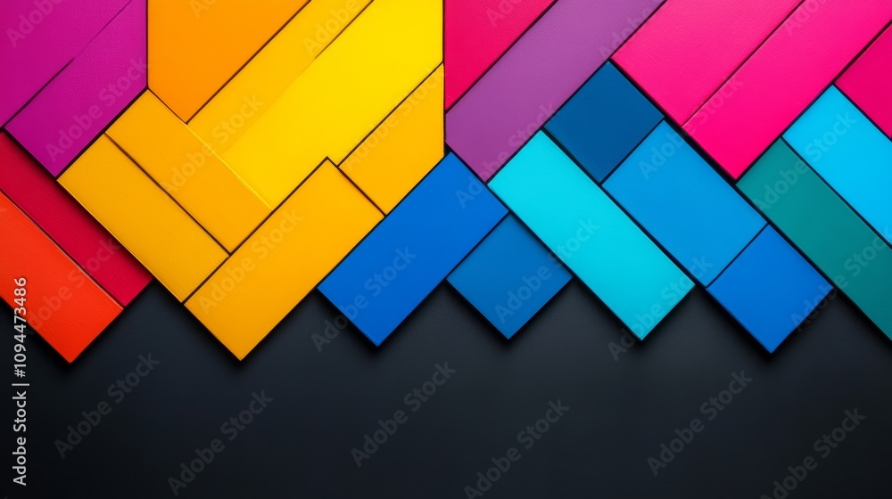 Poster colorful background with squares of different colors. the squares are arranged in a way that they fo