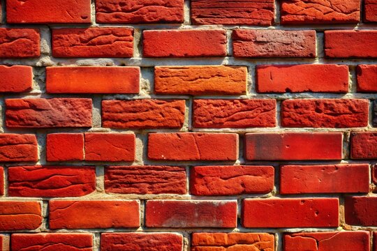 Rough red brick wall texture close-up with intricate patterns
