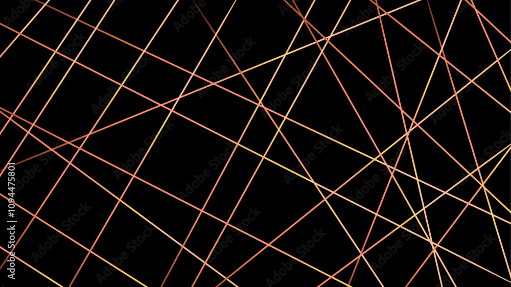 Aufkleber random geometric line pattern on a black backdrop background. random line low poly pattern. abstract