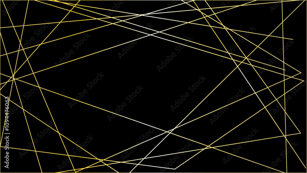 Aufkleber random geometric line pattern on a black backdrop background. random line low poly pattern. abstract